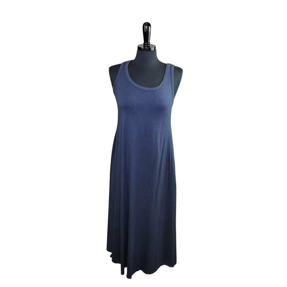 Soft Surroundings Maxi Tank Dress Shift Blue Comfort Casual Sleeveless
